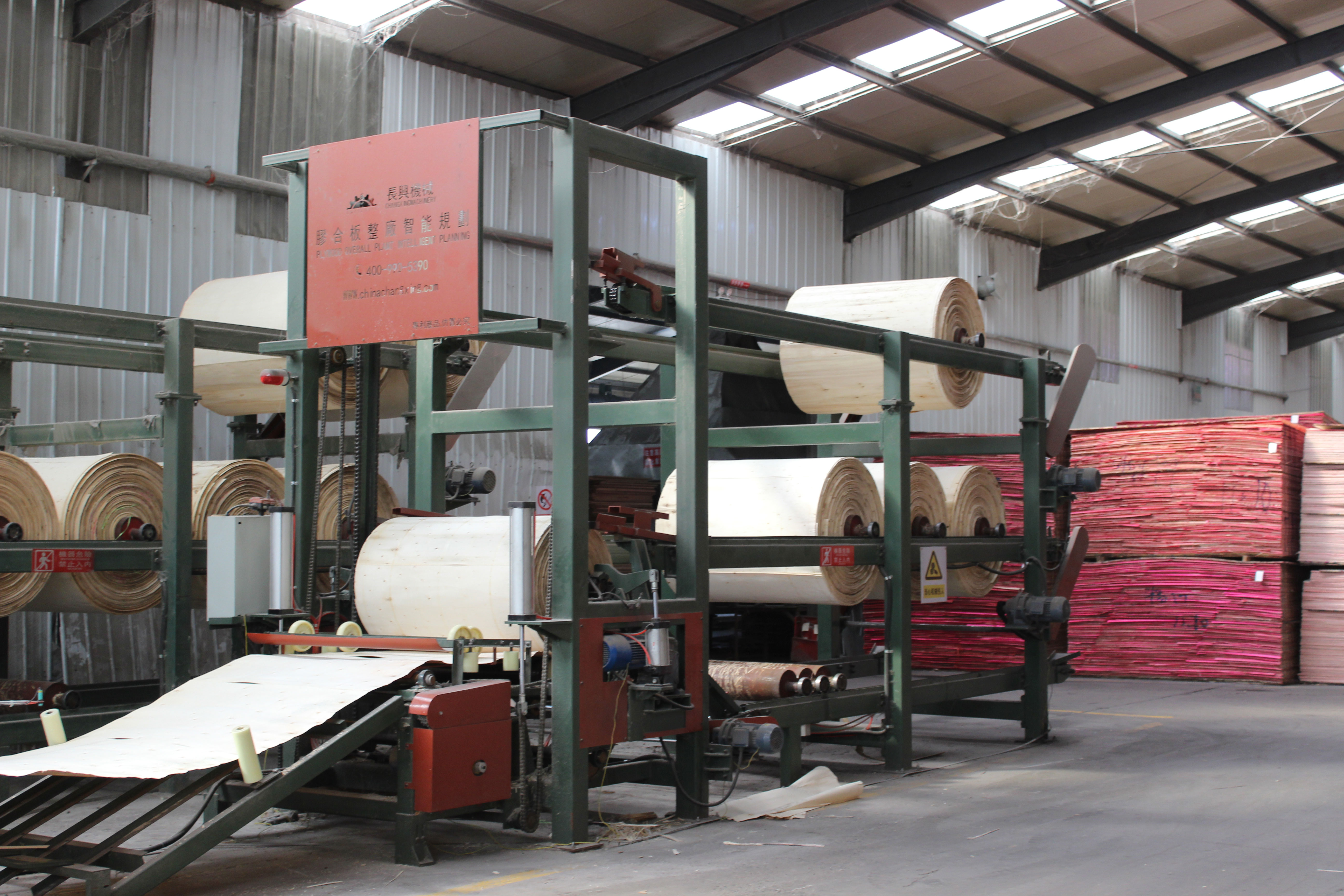 Changxing 3rd generation plywood automatic composing planking decking production line